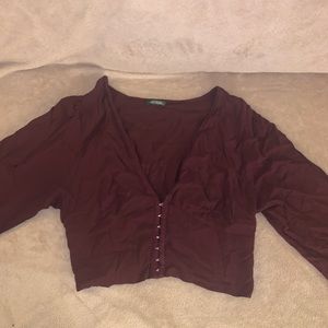 Plum Crop Blouse